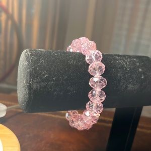 Pink glass beaded bracelet